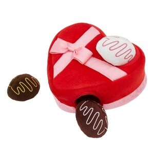 Frisco Valentine Box of Chocolates Hide & Seek Puzzle Plush Squeaky Dog Toy, Sm